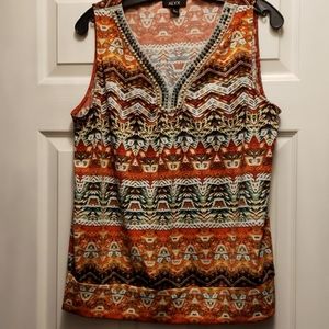 Alex brand size L sleeveless top orange/fall color